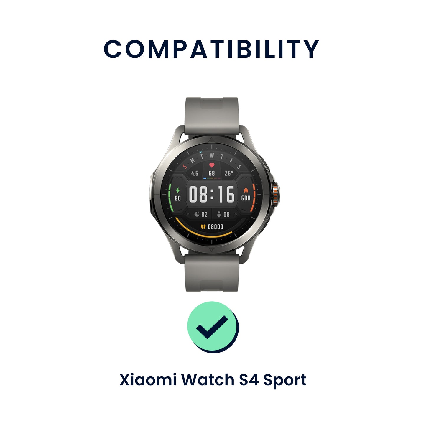 kwmobile Watch Strap for Xiaomi Watch S4 / S4 Sport / S3 / S2 / Watch S1 Active / Watch 5 Active Band Fitness Tracker Strap Set Replacement Strap Smartwatch