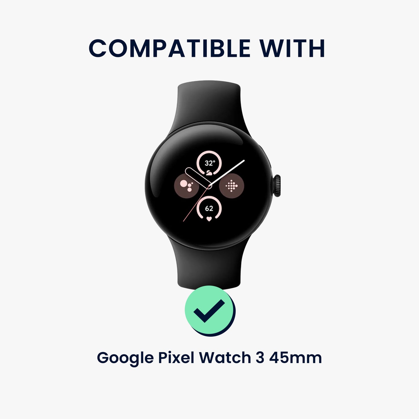 kwmobile Adapter with 22mm Band Width Compatible with Google Pixel Watch 3 45mm / Watch 4 45mm Watch Strap Connector Adapter Set