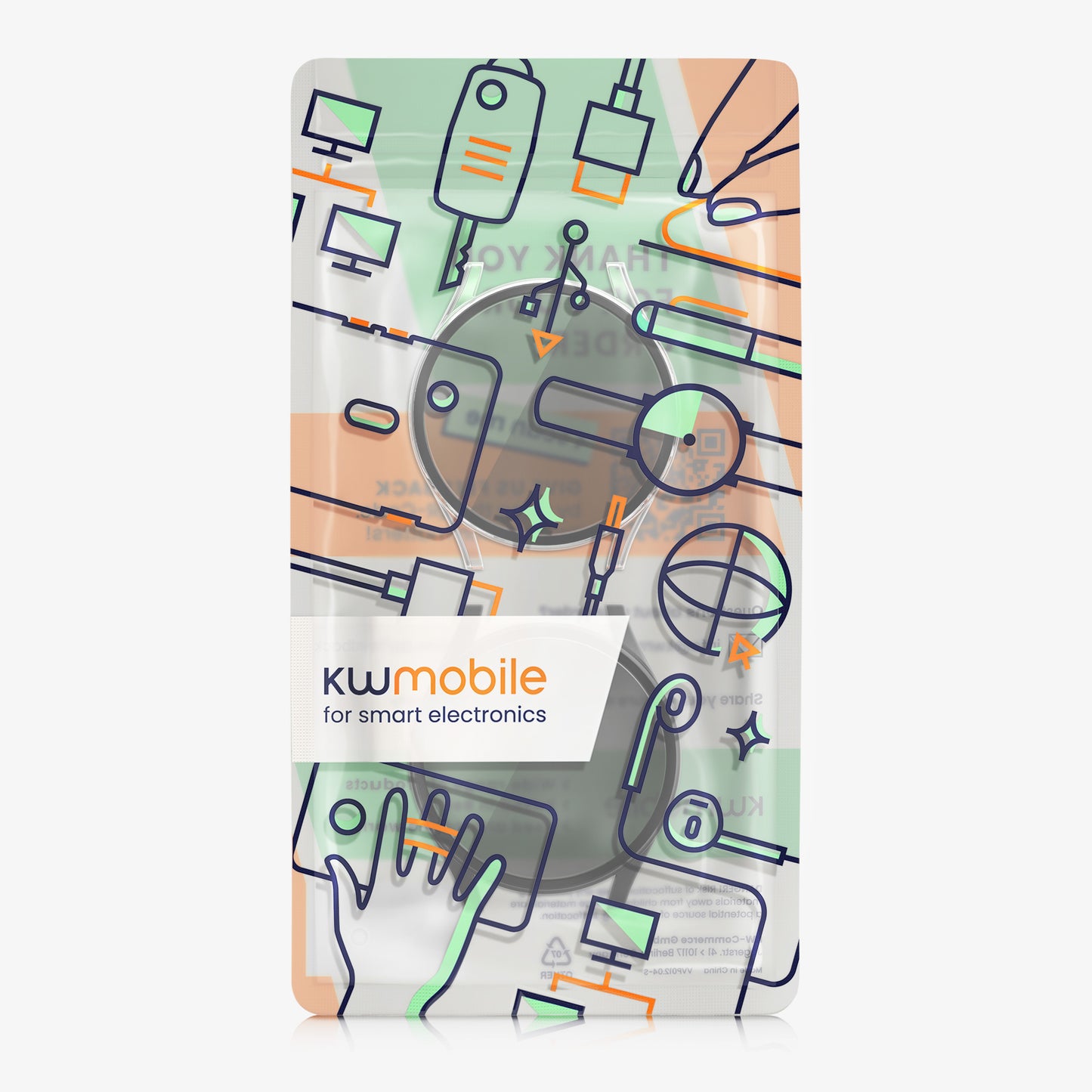 kwmobile Full-Body Cover compatible with Samsung Galaxy Watch 6 Case Full Body Fitness Tracker Privacy Case Set made of Glass