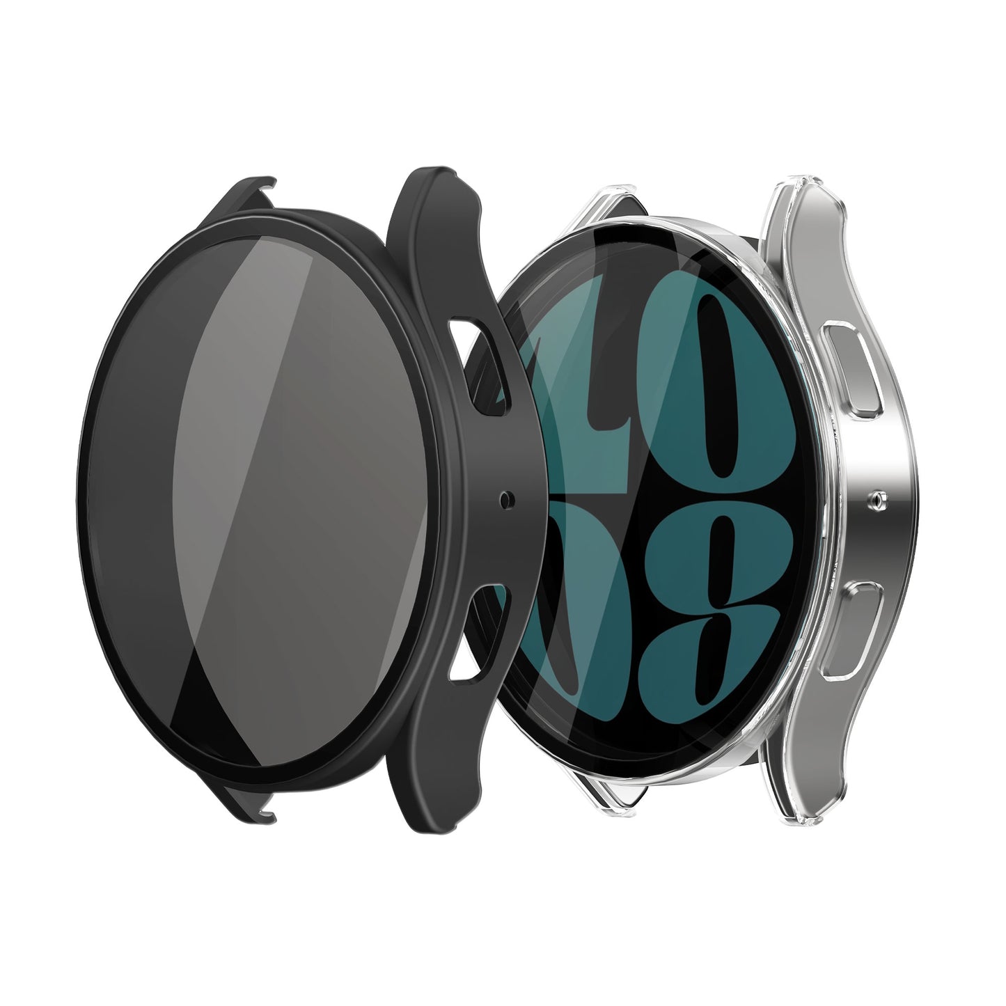 kwmobile Full-Body Cover compatible with Samsung Galaxy Watch 6 Case Full Body Fitness Tracker Privacy Case Set made of Glass