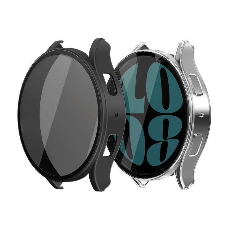kwmobile Full-Body Cover compatible with Samsung Galaxy Watch 6 Case Full Body Fitness Tracker Privacy Case Set made of Glass