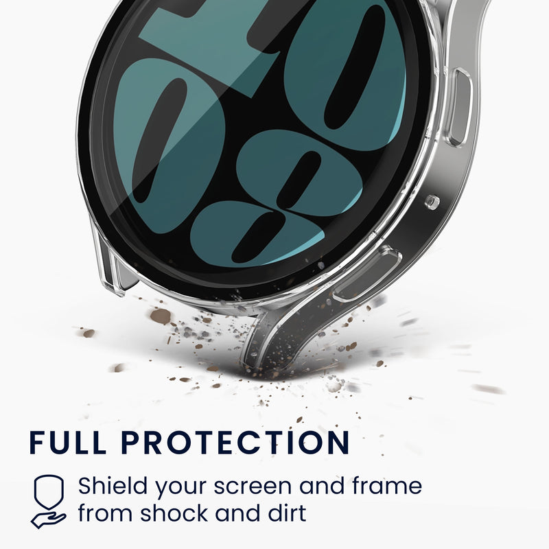 kwmobile Full-Body Cover compatible with Samsung Galaxy Watch 6 Case Full Body Fitness Tracker Privacy Case Set made of Glass