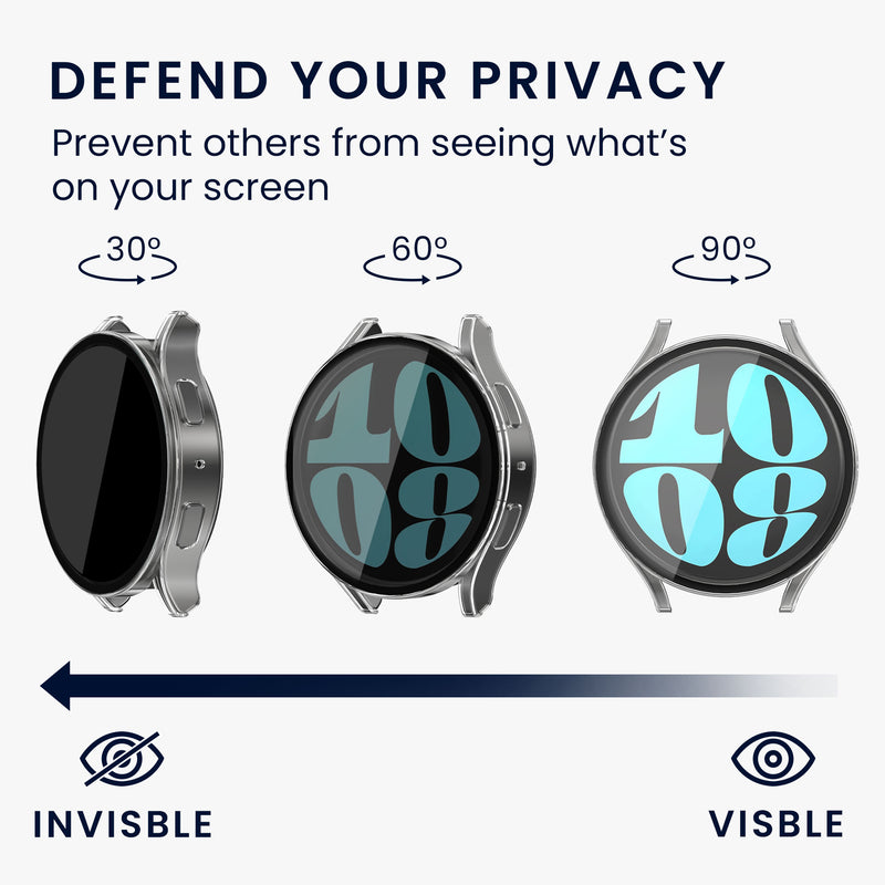 kwmobile Full-Body Cover compatible with Samsung Galaxy Watch 6 Case Full Body Fitness Tracker Privacy Case Set made of Glass