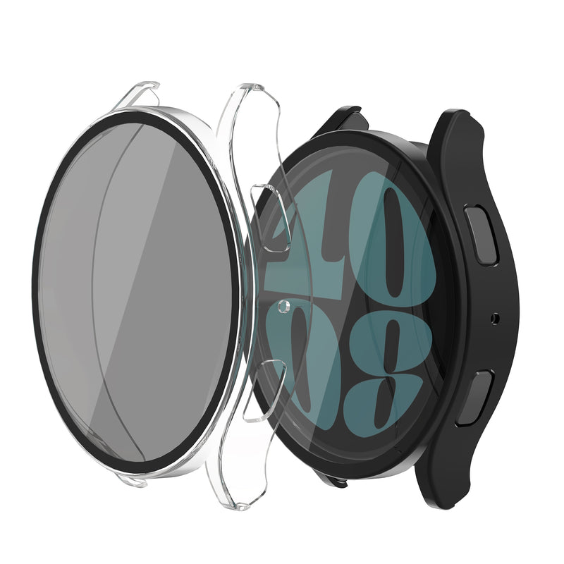 kwmobile All-round Cover Compatible with Samsung Galaxy Watch 6 Case Fullbody Fitness Tracker Privacy Case Glass Set