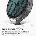 kwmobile All-round Cover Compatible with Samsung Galaxy Watch 6 Case Fullbody Fitness Tracker Privacy Case Glass Set