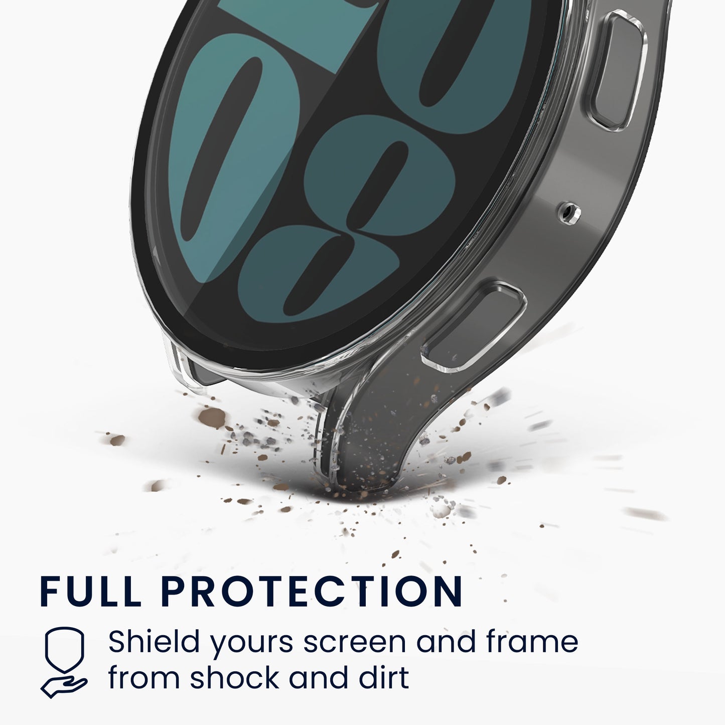 kwmobile All-round Cover Compatible with Samsung Galaxy Watch 6 Case Fullbody Fitness Tracker Privacy Case Glass Set