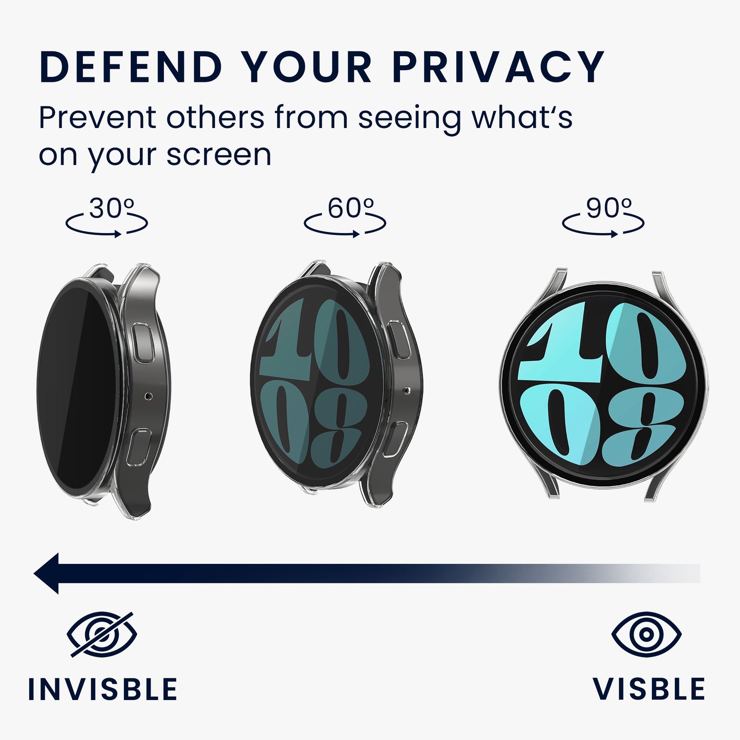 kwmobile All-round Cover Compatible with Samsung Galaxy Watch 6 Case Fullbody Fitness Tracker Privacy Case Glass Set
