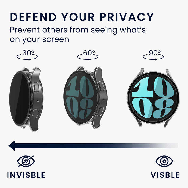 kwmobile All-round Cover Compatible with Samsung Galaxy Watch 6 Case Fullbody Fitness Tracker Privacy Case Glass Set