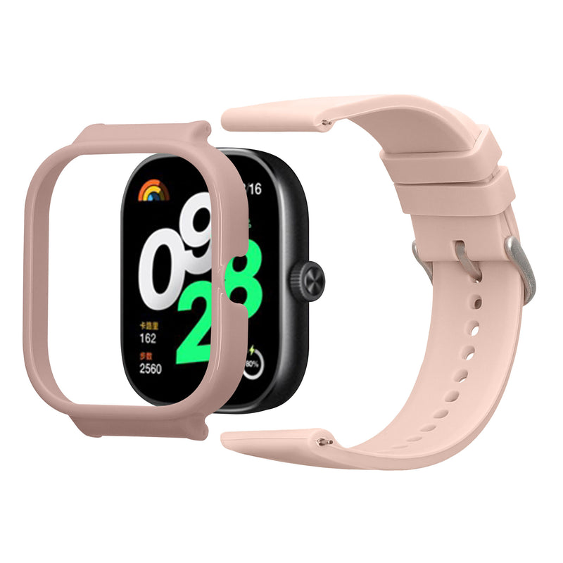 kwmobile Ersatzarmband mit Eckenschutz Hülle kompatibel mit Xiaomi kwmobile Armband - Kantenschutz-Schutzhülle und Ersatzband aus Silikon und Kunststoff - Altrosa Altrosa  [dsg03]