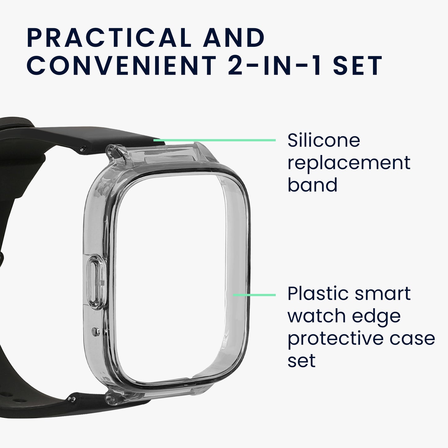 kwmobile Replacement Strap with Edge Protection Case Compatible with Xiaomi kwmobile Strap