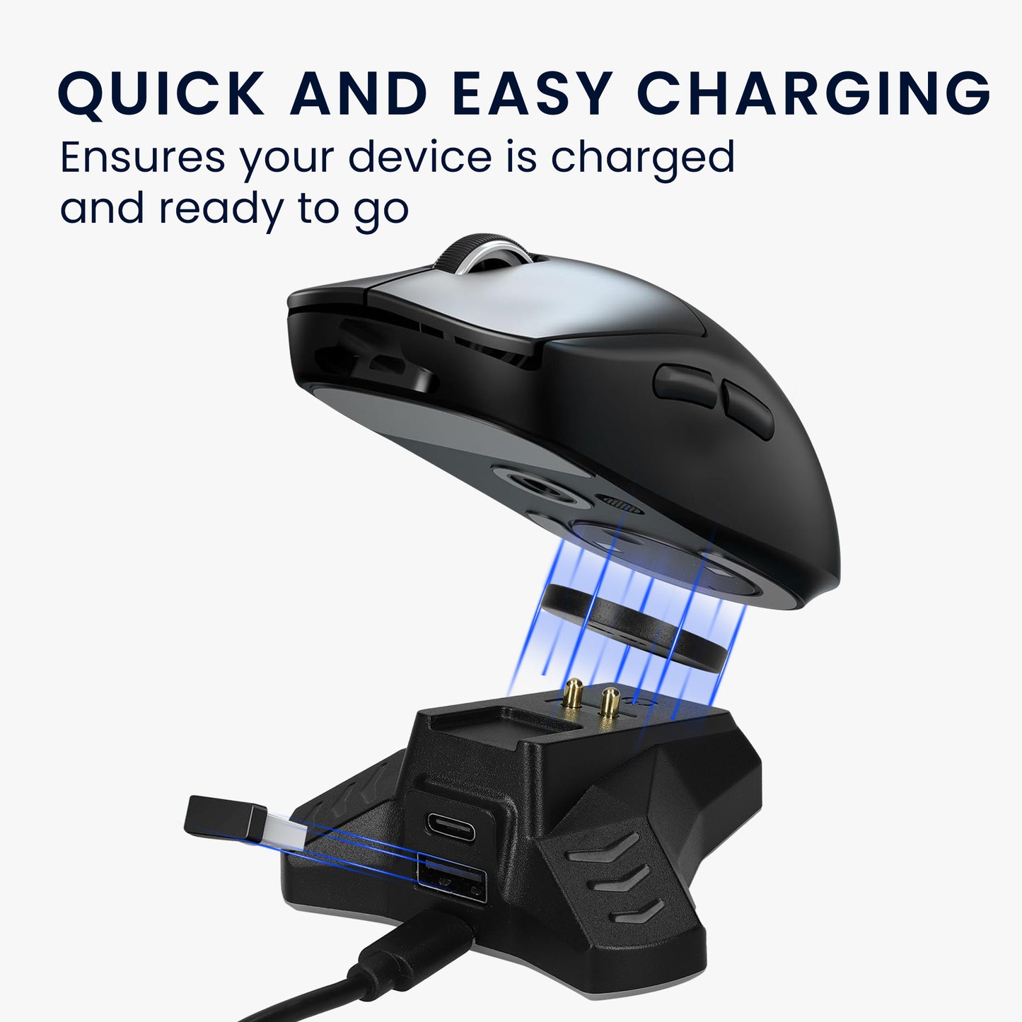 kwmobile Charging Station Compatible with Logitech G PRO X Superlight / G Pro Wireless / G903 / G703 / G403 Mouse Charging Station Wireless Mouse Charger Dock with USB Cable