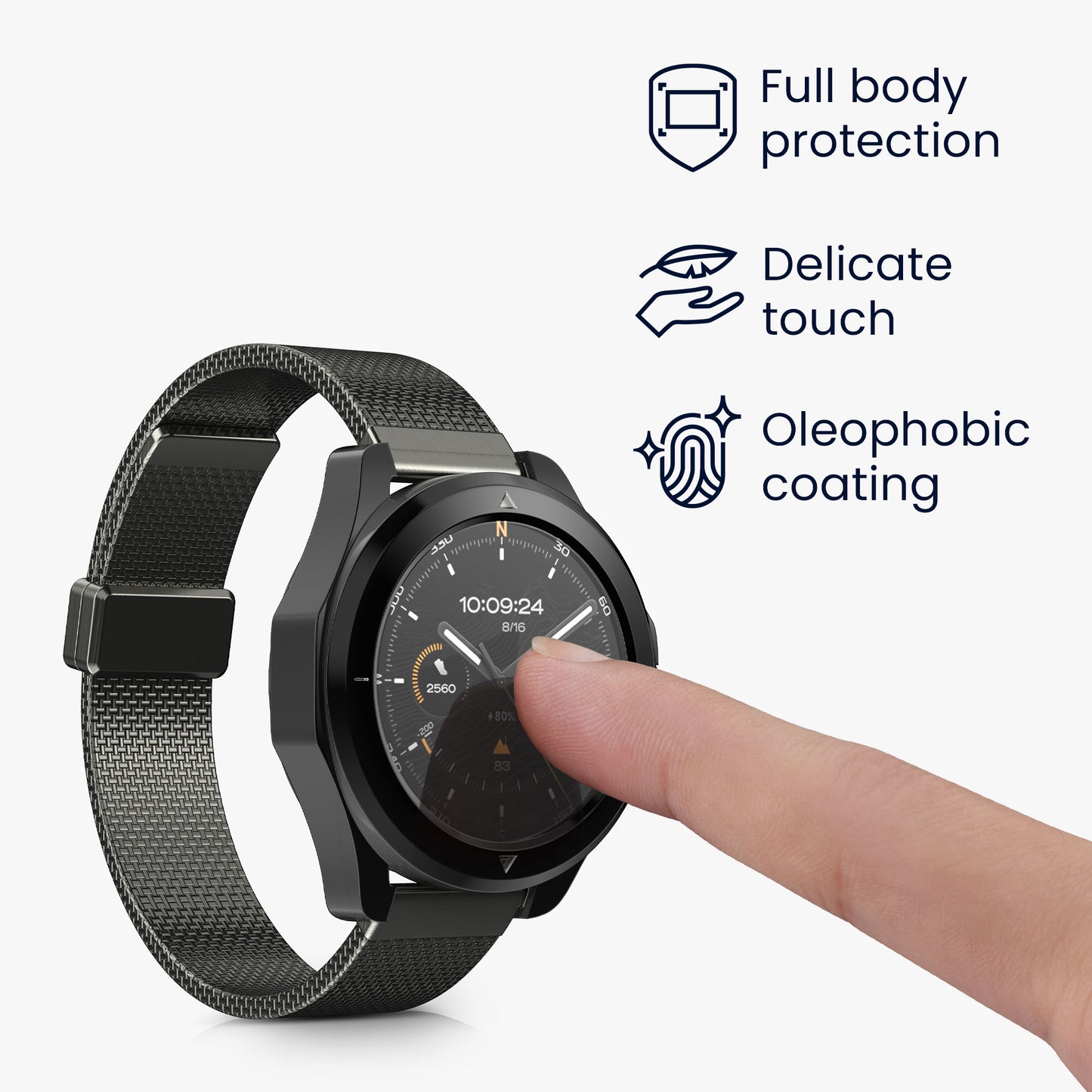 kwmobile Silicone Case for Xiaomi Watch S4 Sports Protective Cover Fullbody Display Cover Set