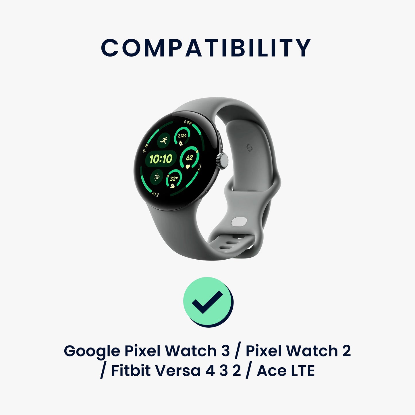 kwmobile USB C Charging Cable compatible with Google Pixel Watch 3 / Pixel Watch 2 / Fitbit Versa 4 3 2 / Ace LTE - Cable Charger - Smart Watch Type C Replacement Cable - Fitness Tracker Charging Cable