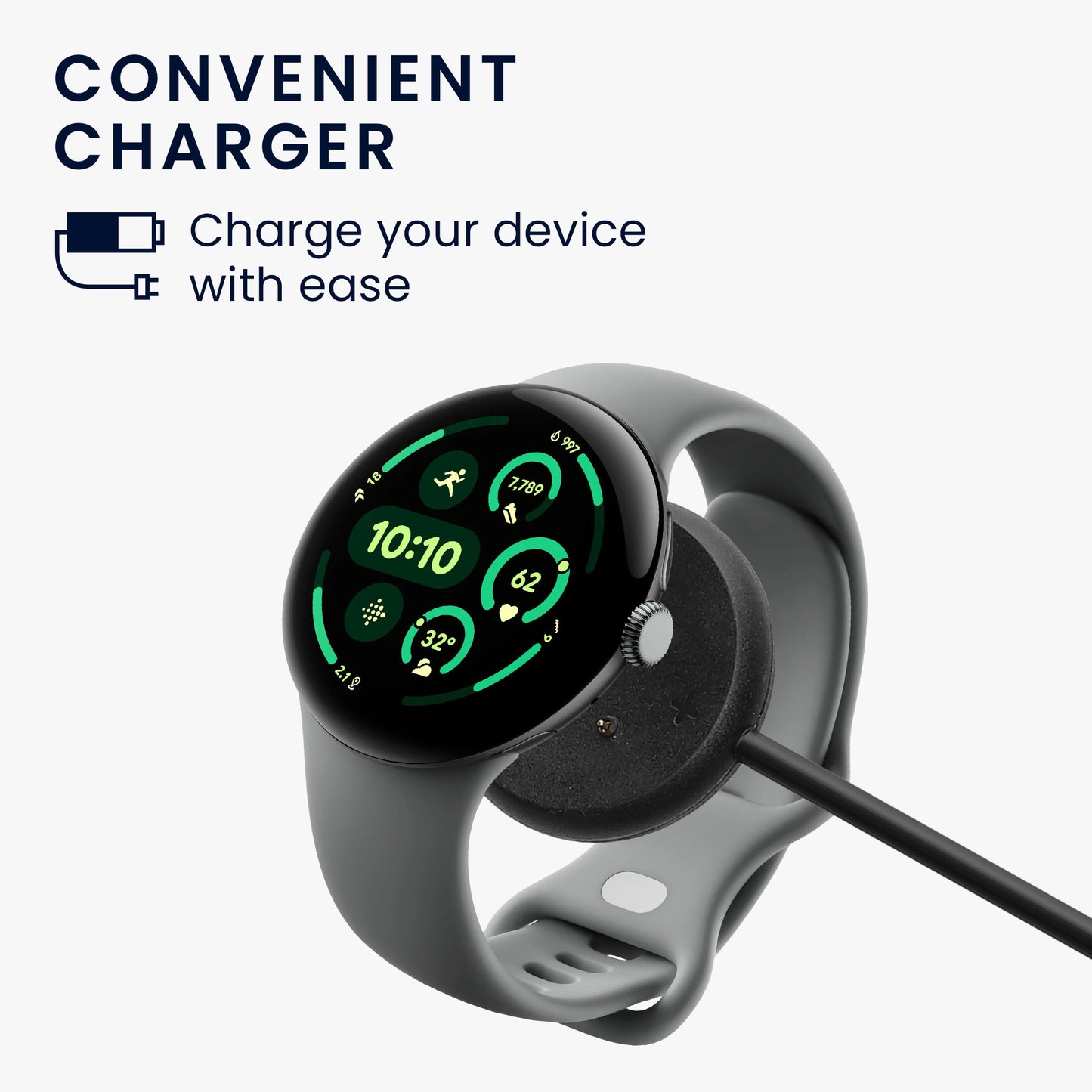 kwmobile USB C Charging Cable compatible with Google Pixel Watch 3 / Pixel Watch 2 / Fitbit Versa 4 3 2 / Ace LTE - Cable Charger - Smart Watch Type C Replacement Cable - Fitness Tracker Charging Cable