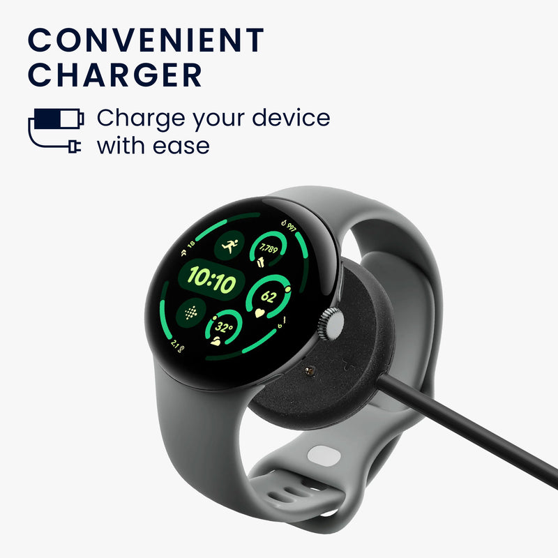 kwmobile USB C Charging Cable compatible with Google Pixel Watch 3 / Pixel Watch 2 / Fitbit Versa 4 3 2 / Ace LTE - Cable Charger - Smart Watch Type C Replacement Cable - Fitness Tracker Charging Cable