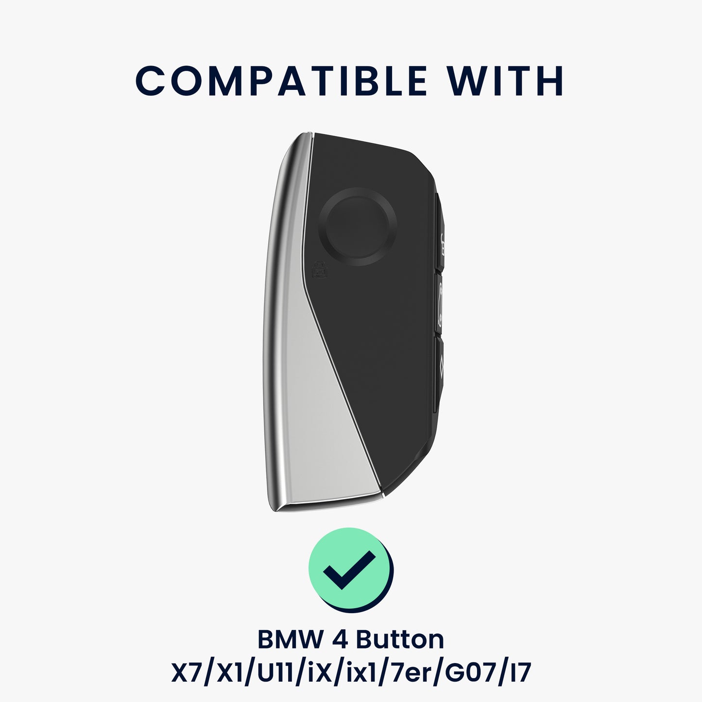 kwmobile Car Key Case compatible with BMW 4-Button X7 X1 U11 iX ix1 7 Series G07 I7 Car Key - Silicone Cover