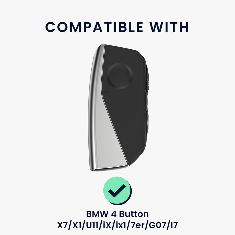 kwmobile Car Key Case compatible with BMW 4-Button X7 X1 U11 iX ix1 7 Series G07 I7 Car Key - Silicone Cover