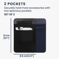 kwmobile Bag compatible with SanDisk Portable SSD, Samsung T7, Crucial X8, HDD - Set Holder for External SSD Hard Drive - 13x8cm - Elastic Self-Adhesive Case Cover