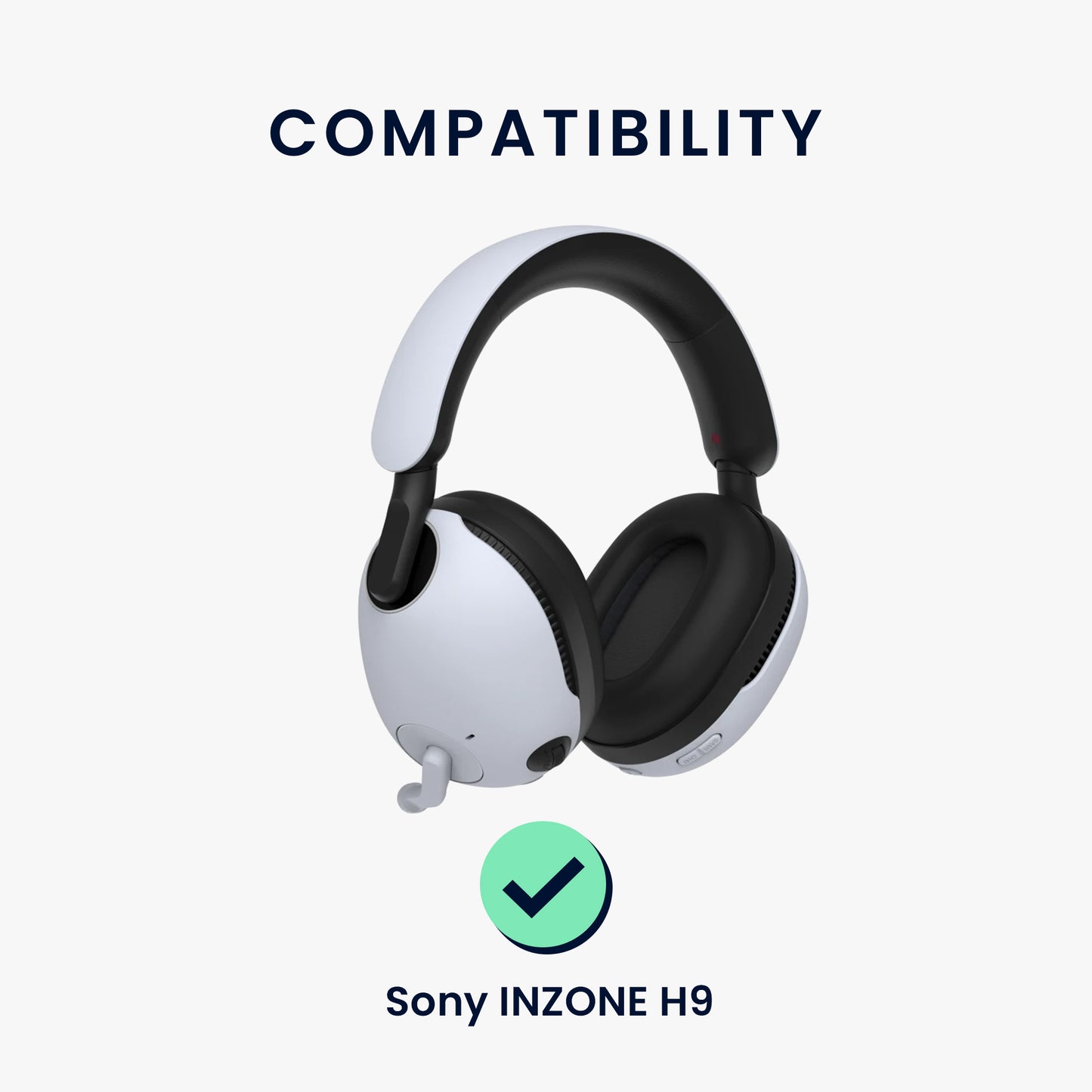 kwmobile Ear Pads for Sony INZONE H9 Headphones Spare Parts Over Ear Headphones