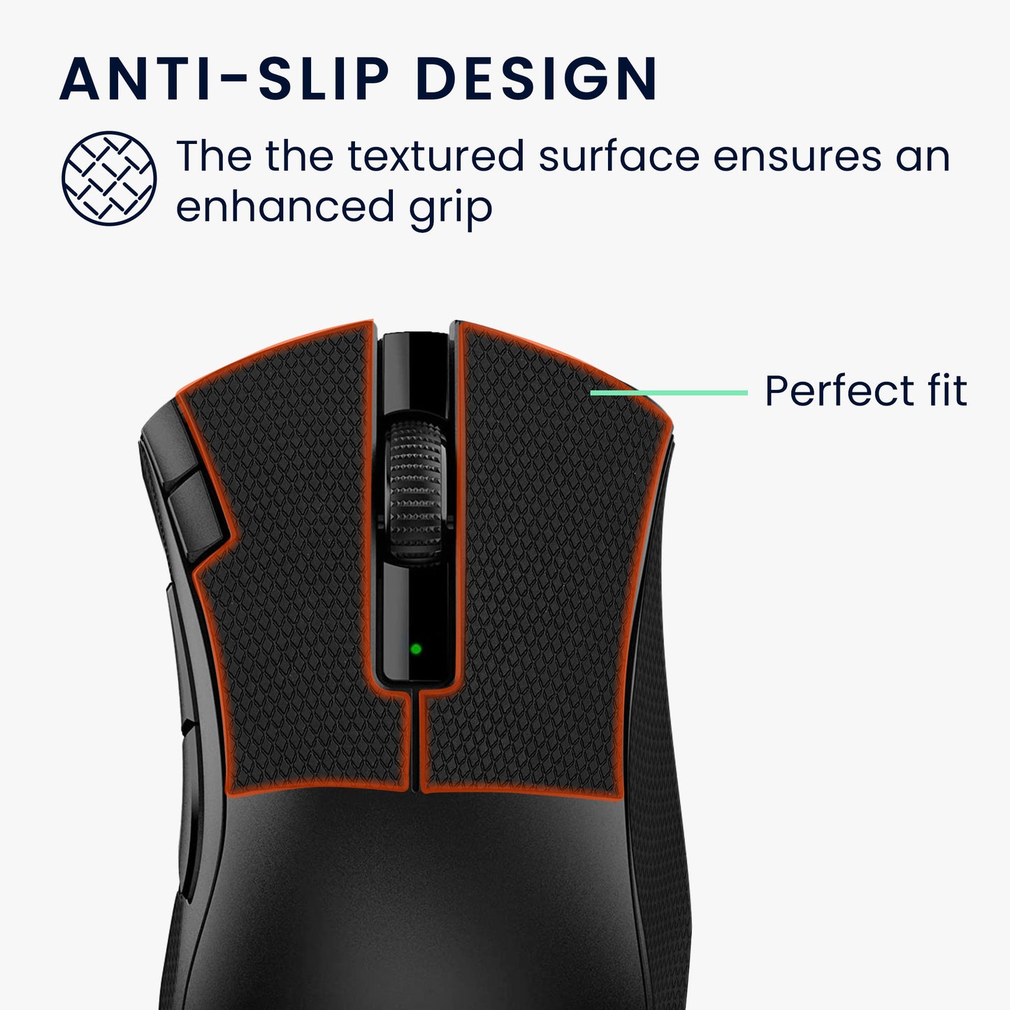 kwmobile Gaming Mouse Grip Tape for Razer DeathAdder V2 X Mouse Grip Tape Non-Slip Grip Tape for PC Mouse