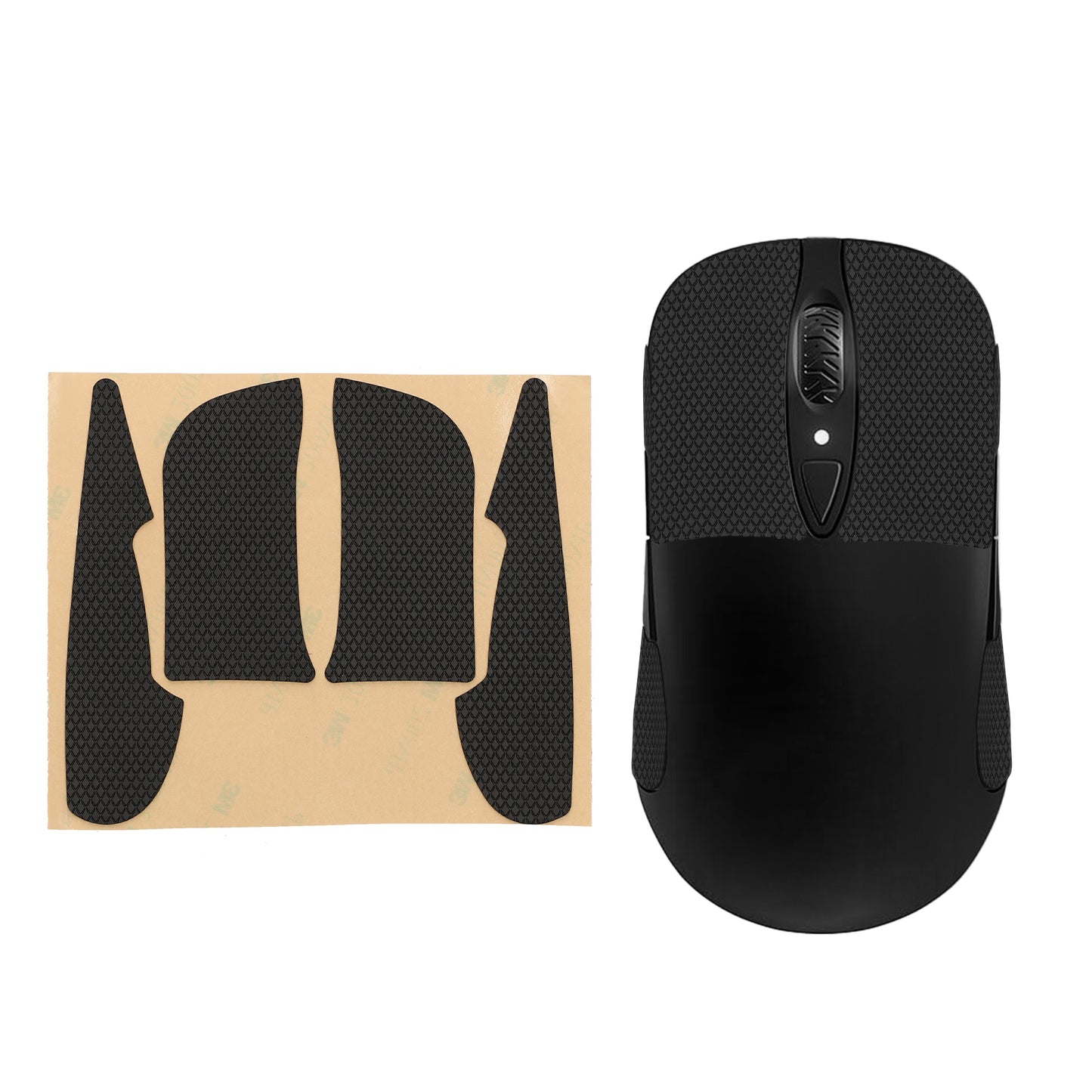 kwmobile Gaming Maus Grip Tape kompatibel mit SteelSeries Sensei Ten / raw / xai Maus - Rutschfestes Griffband für PC Maus - Schwarz Schwarz  