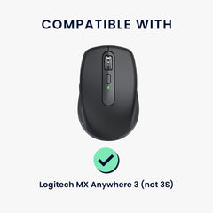 kwmobile Gaming Maus Grip Tape für Logitech MX Anywhere 3 Mouse Grip Tape Rutschfestes Griffband für PC Maus - Schwarz