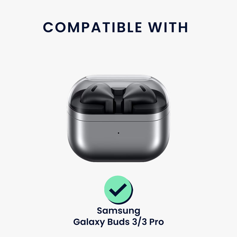 kwmobile Case for Samsung Galaxy Buds 3 / Galaxy Buds 3 Pro - Headphone Protective Cover with Carabiner