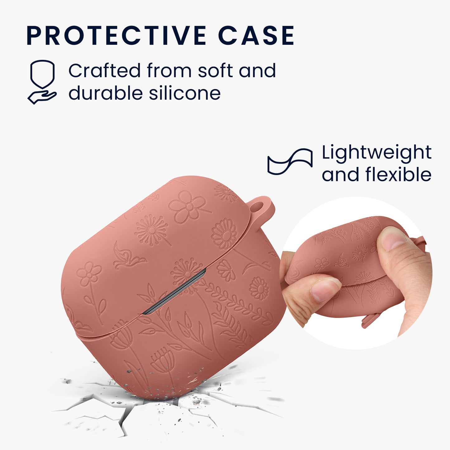 kwmobile Case for Samsung Galaxy Buds 3 / Galaxy Buds 3 Pro - Headphone Protective Cover with Carabiner