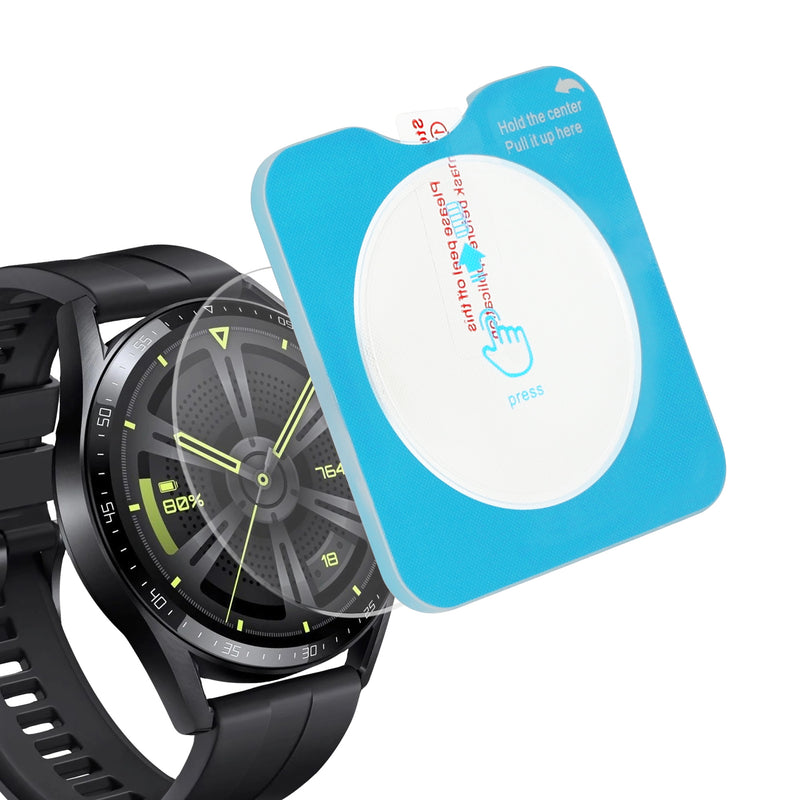 kwmobile 2x Schutzglas kompatibel mit Huawei Watch GT 3 (46mm) Folie - Hart Glas Schutzfolie für Smartwatch - Displayschutz für Fitness Tracker Transparent Transparent  