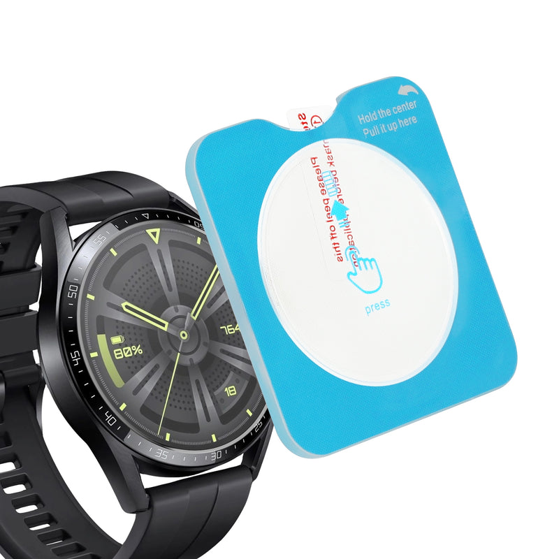 kwmobile Tempered Glass Compatible with Huawei Watch GT 3 (46mm) Screen Protector Hard Glass Protective Film for Smartwatch Display Protector for Fitness Tracker