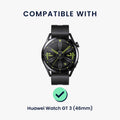 kwmobile Tempered Glass Compatible with Huawei Watch GT 3 (46mm) Screen Protector Hard Glass Protective Film for Smartwatch Display Protector for Fitness Tracker