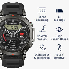 kwmobile Displayschutzfolie kompatibel mit Amazfit T-Rex 3 Folie Schutzfolie für Fitness Tracker robuster Displayschutz