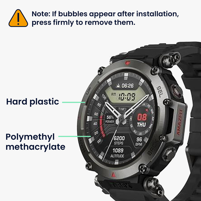 kwmobile Screen Protector compatible with Amazfit T-Rex 3 Film Protective Film for Fitness Tracker Robust Screen Protection