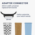 kwmobile Metal Adapter with 20mm Band Width Compatible with CMF by Nothing Watch Pro Watch Strap Smartwatch Band Connector Adapter Set