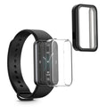 kwmobile 2x Schutzhülle kompatibel mit HONOR Band 9 Hülle - Fullbody Cover Set aus Silikon - Transparent Schwarz Transparent  [dsg02]