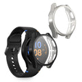 kwmobile 2x Schutzhülle kompatibel mit Samsung Galaxy Watch FE 40mm Hülle - Fullbody Cover Set aus Silikon - Schwarz Silber Schwarz  [dsg01]