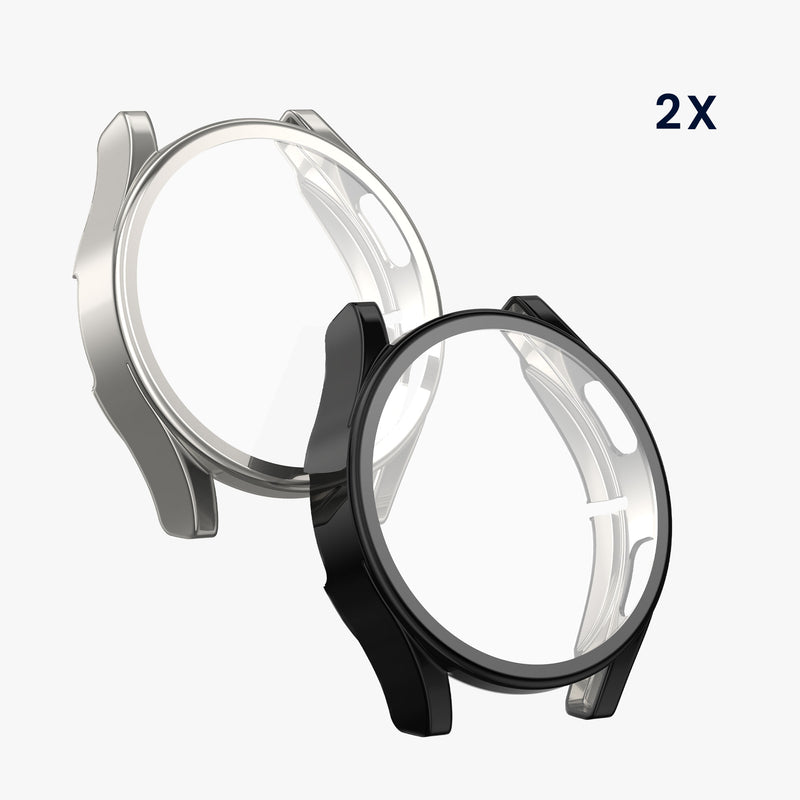 kwmobile Silicone Case for Samsung Galaxy Watch FE 40mm Protective Cover Fullbody Display Cover Set