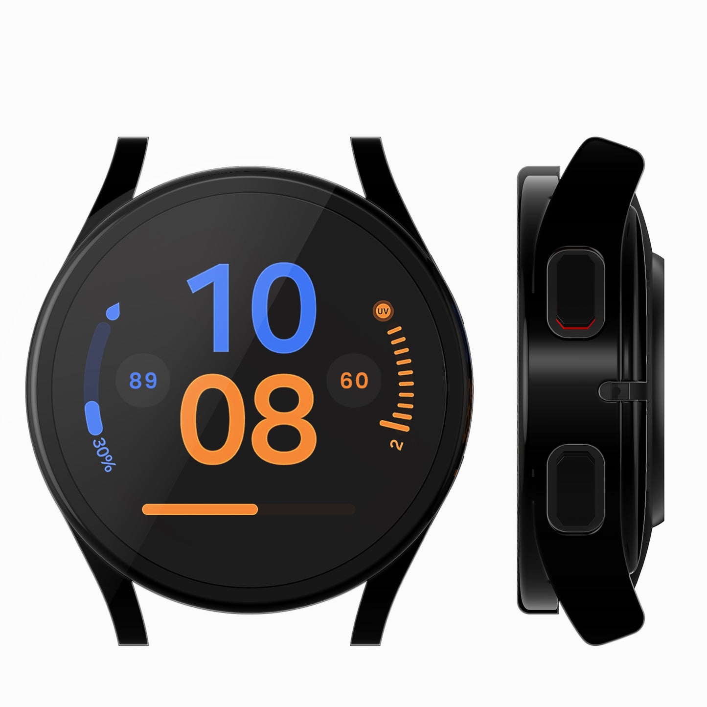kwmobile Silicone Case for Samsung Galaxy Watch FE 40mm Protective Cover Fullbody Display Cover Set