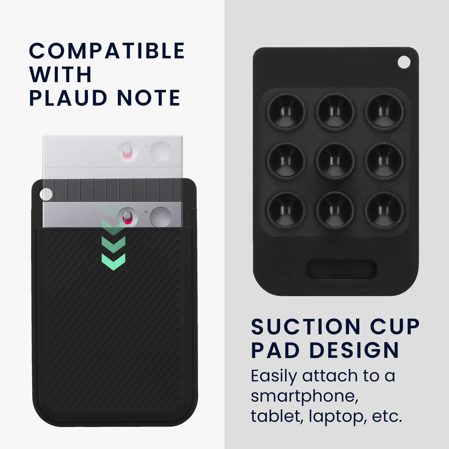 kwmobile Voice Recorder Protective Case compatible with PLAUD Note AI Voice Recorder Case - Dictaphone Case with Smartphone Attachment