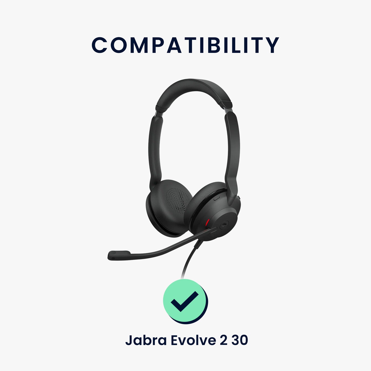 kwmobile Ear Pads for Jabra Evolve 2 30 Earpads Replacement Headphone Spare Parts Over Ear Headphones