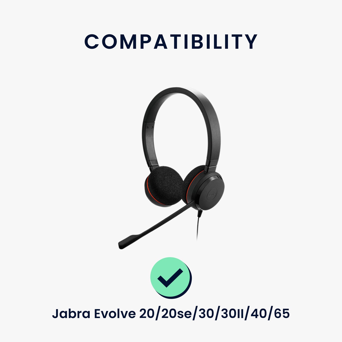 kwmobile Ear Pads for Jabra Evolve 20 / 20se / 30 / 30II / 40 / 65 Earpad Replacement Headphone Replacement Pads Over Ear Headphones