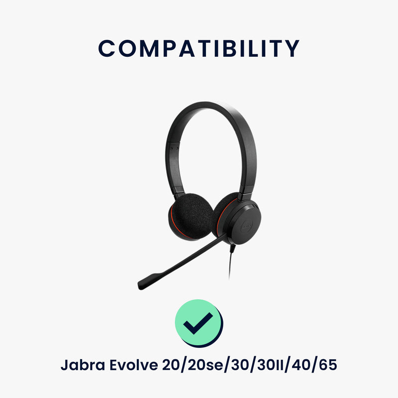 kwmobile Ear Pads for Jabra Evolve 20 / 20se / 30 / 30II / 40 / 65 Earpad Replacement Headphone Replacement Pads Over Ear Headphones