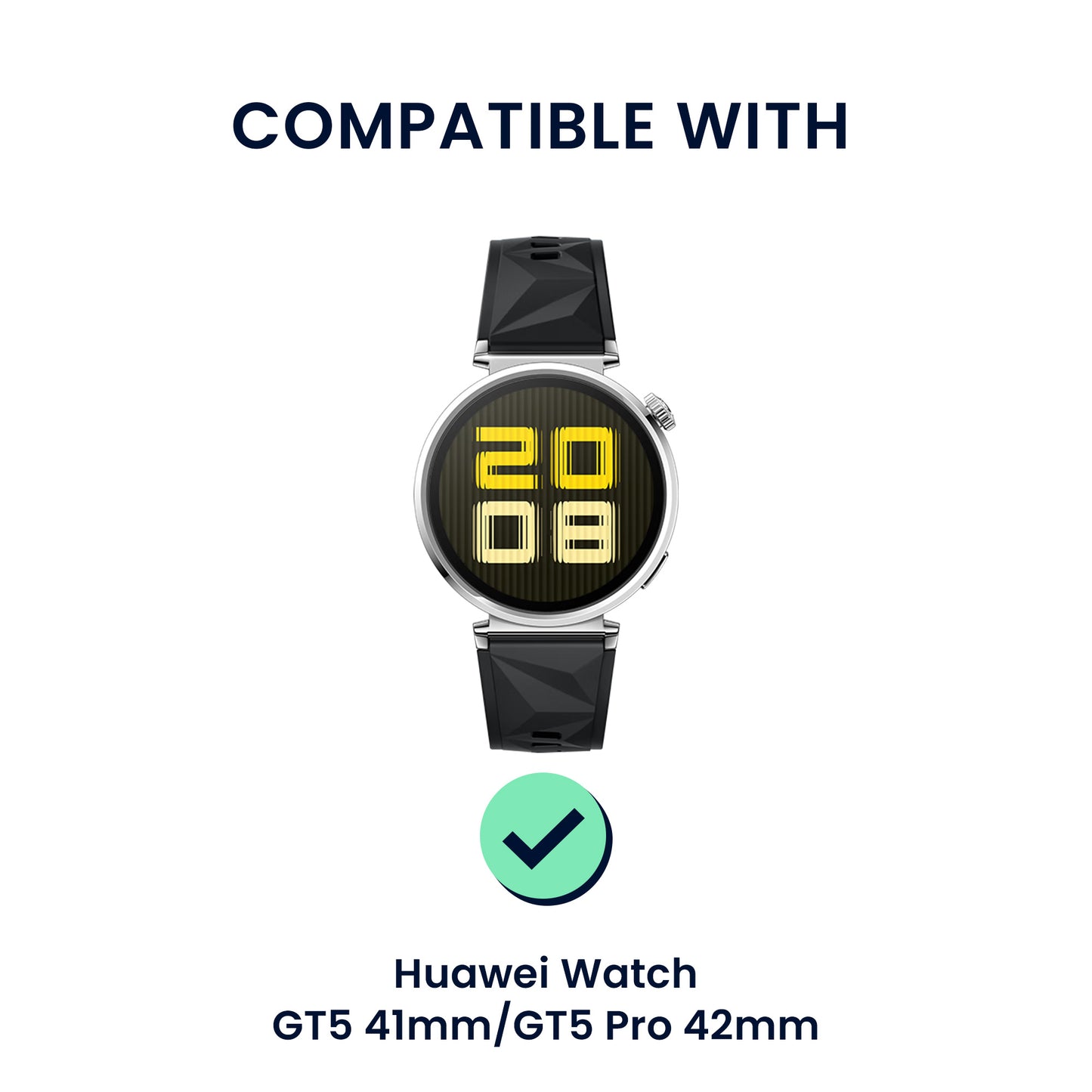 kwmobile Genuine Leather Watch Strap for Huawei Watch GT5 41mm / GT5 Pro 42mm / Watch GT4 41mm Strap Replacement Band for Fitness Tracker Replacement Strap Smartwatch