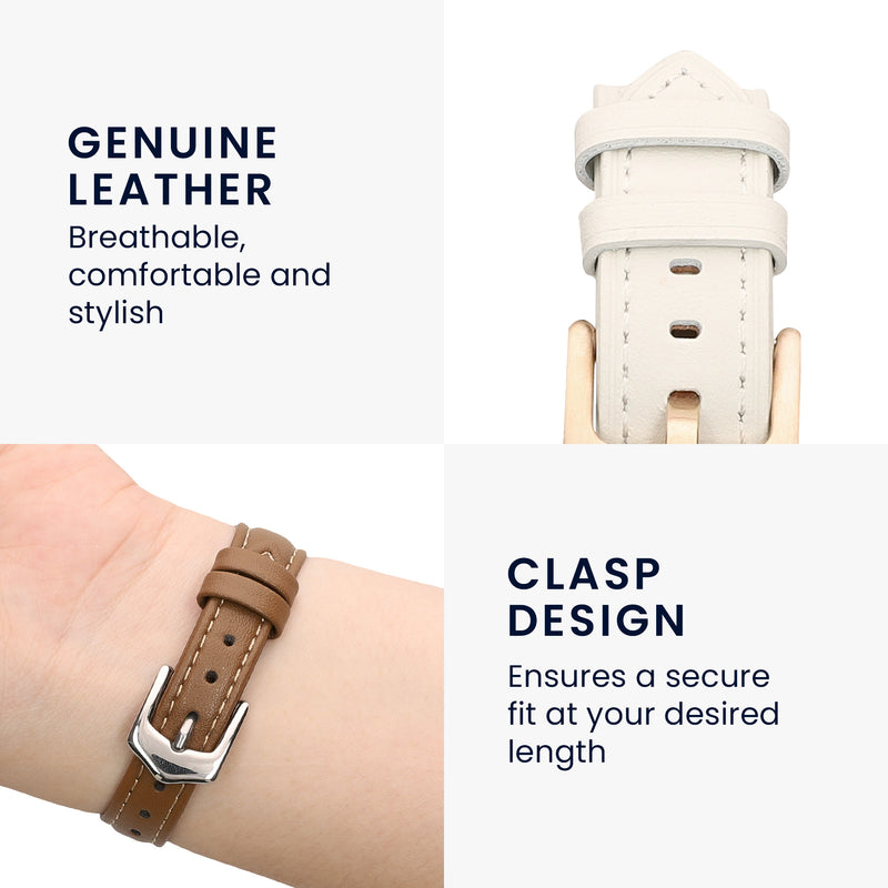 kwmobile Genuine Leather Watch Strap for Huawei Watch GT5 41mm / GT5 Pro 42mm / Watch GT4 41mm Strap Replacement Band for Fitness Tracker Replacement Strap Smartwatch