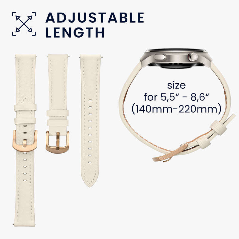 kwmobile Genuine Leather Watch Strap for Huawei Watch GT5 41mm / GT5 Pro 42mm / Watch GT4 41mm Strap Replacement Band for Fitness Tracker Replacement Strap Smartwatch