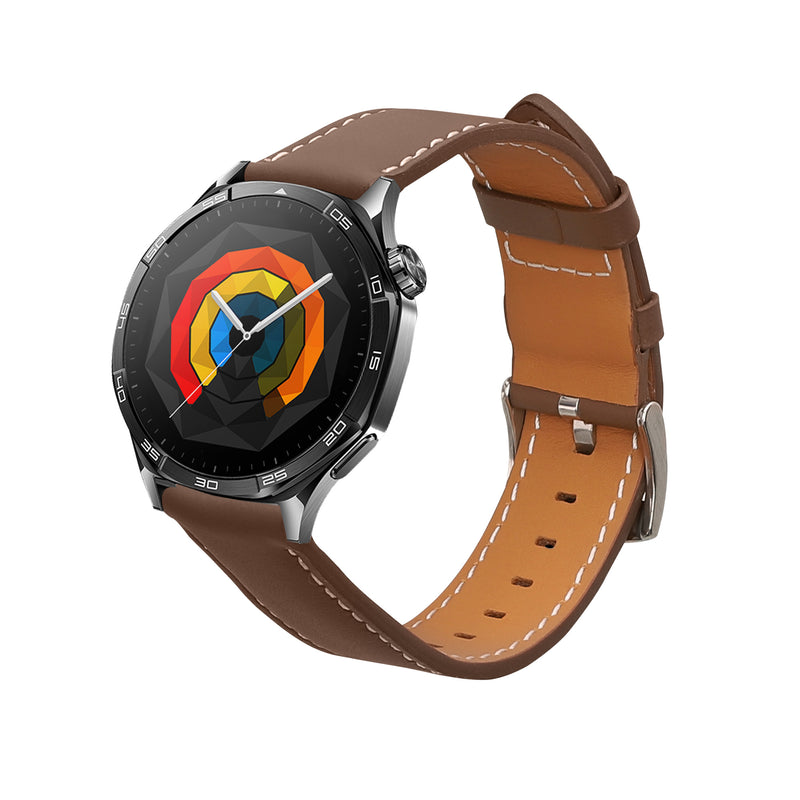 kwmobile Real Leather Watch Strap for Huawei Watch GT5 46mm / GT5 Pro 46mm / GT4 46mm / Watch GT3 SE Strap - Replacement Strap for Fitness Tracker - Smartwatch Replacement Strap