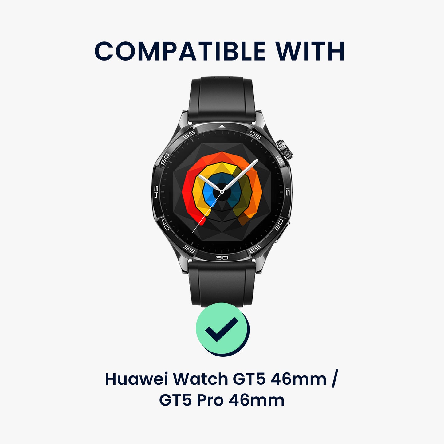kwmobile Real Leather Watch Strap for Huawei Watch GT5 46mm / GT5 Pro 46mm / GT4 46mm / Watch GT3 SE Strap - Replacement Strap for Fitness Tracker - Smartwatch Replacement Strap