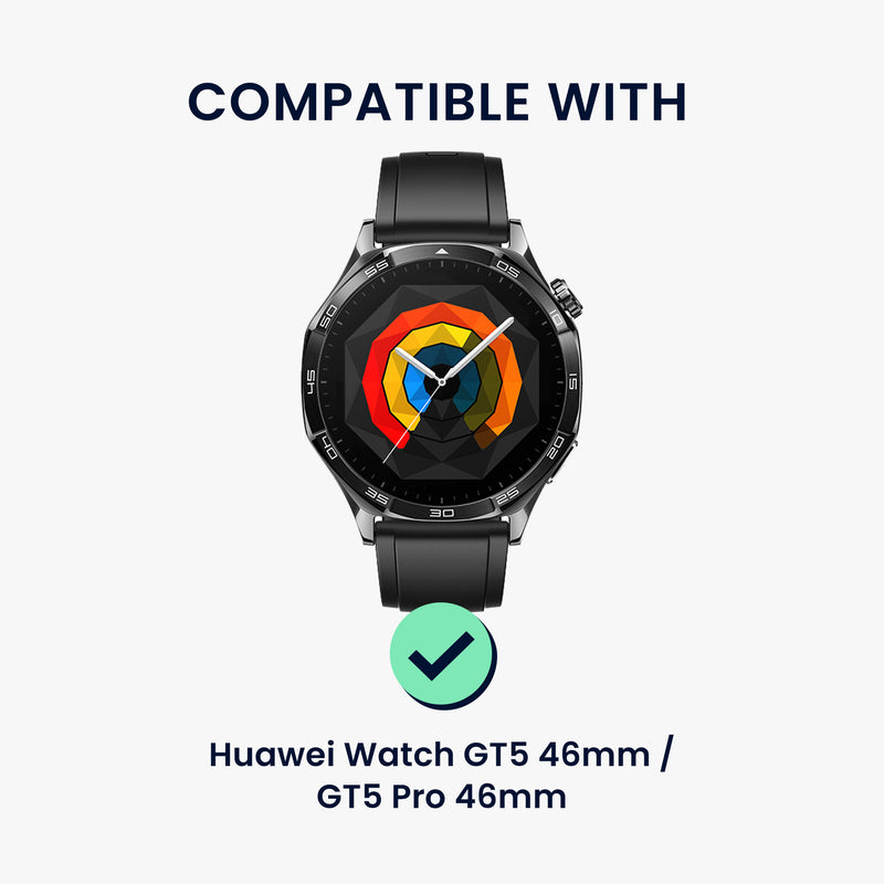 kwmobile Real Leather Watch Strap for Huawei Watch GT5 46mm / GT5 Pro 46mm / GT4 46mm / Watch GT3 SE Strap - Replacement Strap for Fitness Tracker - Smartwatch Replacement Strap
