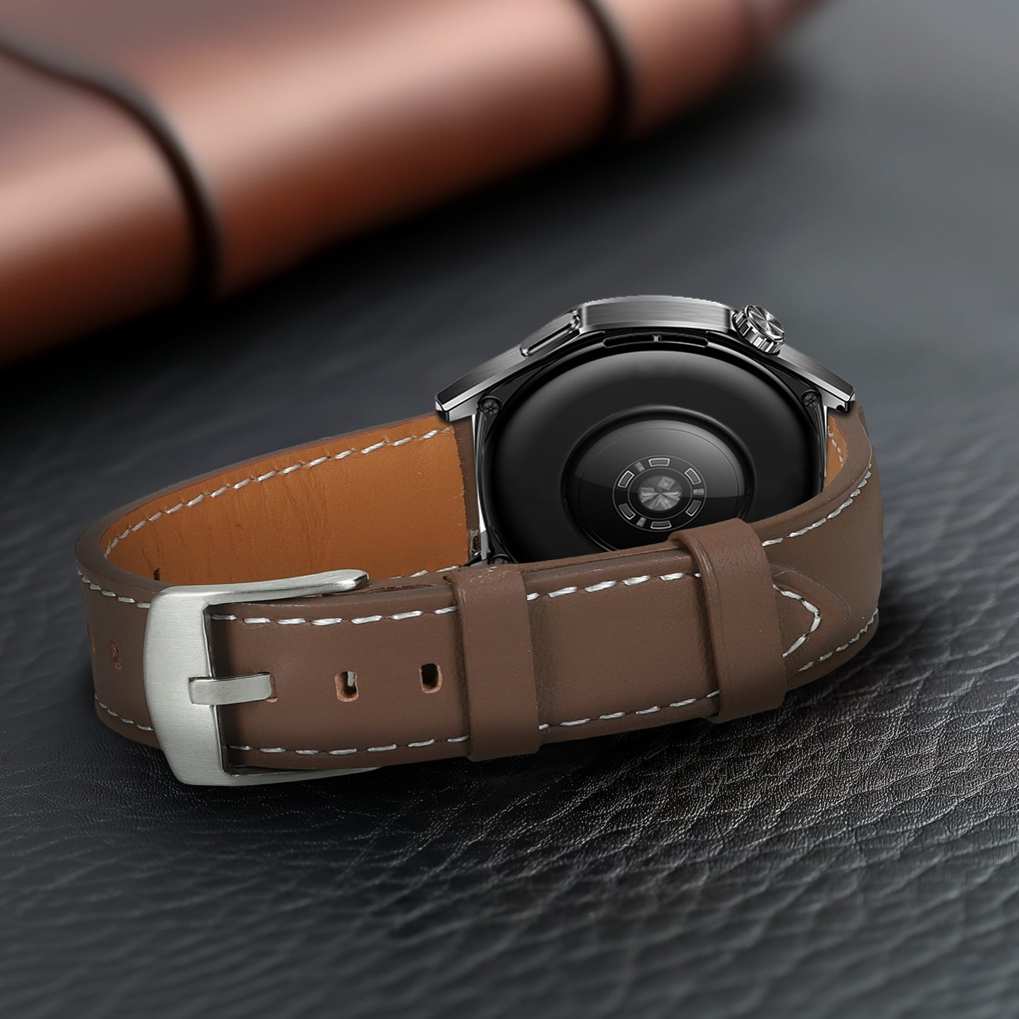 kwmobile Real Leather Watch Strap for Huawei Watch GT5 46mm / GT5 Pro 46mm / GT4 46mm / Watch GT3 SE Strap - Replacement Strap for Fitness Tracker - Smartwatch Replacement Strap