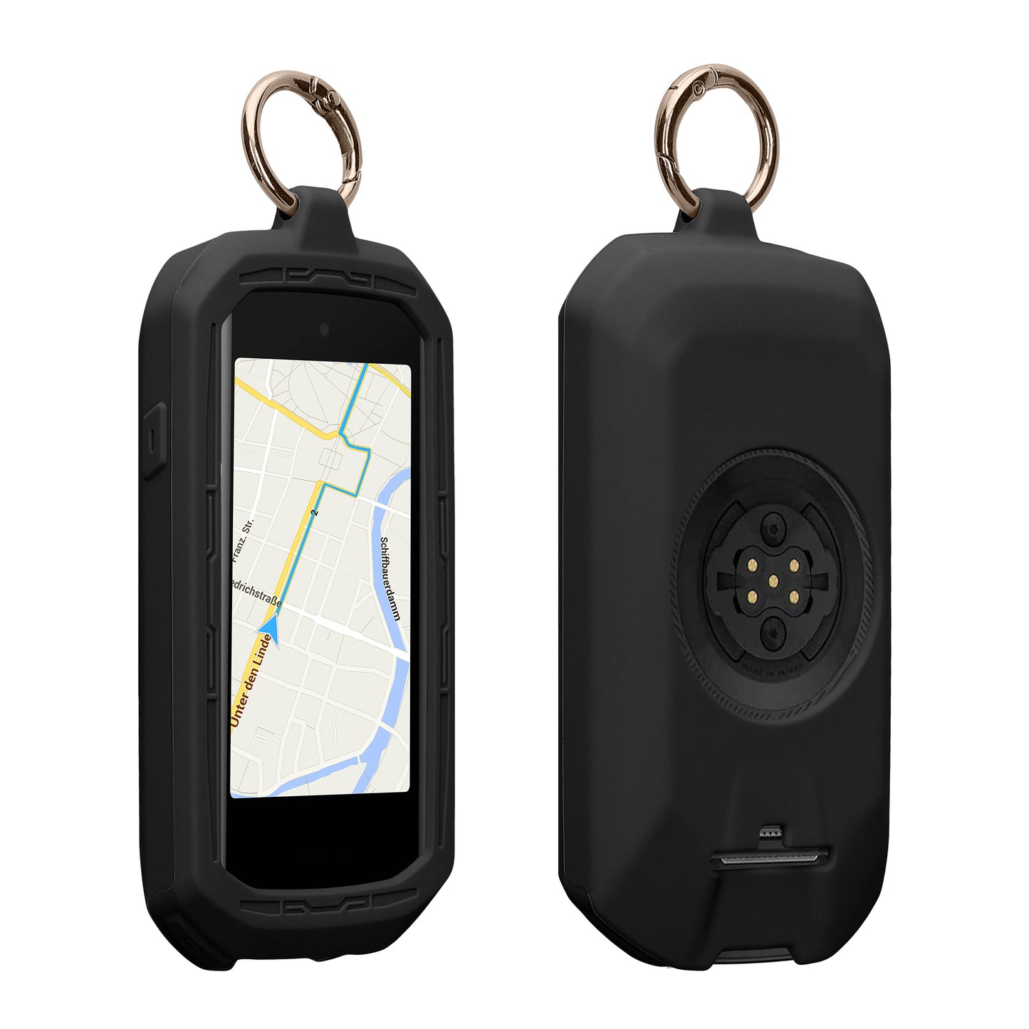 kwmobile Fahrrad GPS Silikon Case kompatibel mit Garmin Edge 1050 Hülle - Weiche GPS Bike Schutzhülle mit Schlüsselring - Fahrrad-GPS Cover mit Keyring Schwarz  